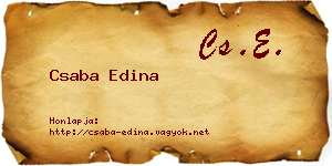 Csaba Edina névjegykártya