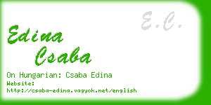 edina csaba business card